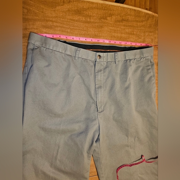 Men's Haggar Slacks Olive Khaki Green 42x34 Classic Fit Work To Weekend MJ1 - Picture 2 of 14